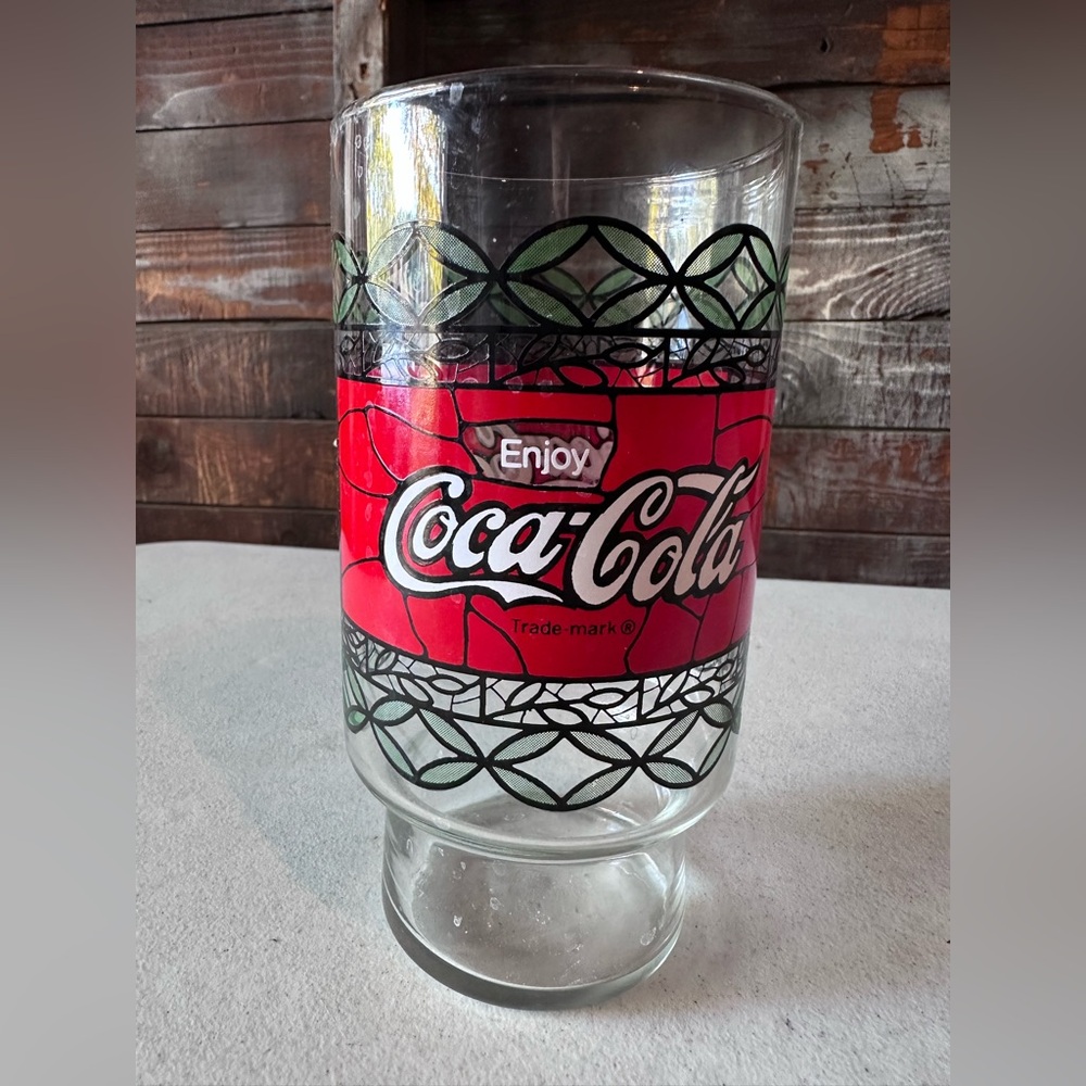 Vintage Coca-Cola Tiffany Style Glass - Excellent Condition